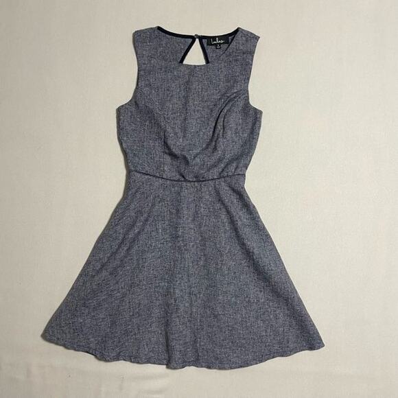 Lulus Charcoal Grey Sleeveless Dress with Cutout Back and Pockets - Size S - Picture 2 of 7